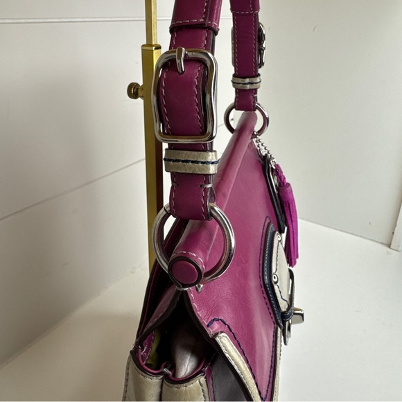Coach Legacy Willis 70th Anniversary 19031 Berry and Slate Distressed Leather - Picture 3 of 16